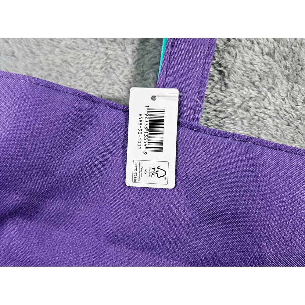 NWT Clinique Reversible Purple Teal Tote Bag Sz 13'x15'